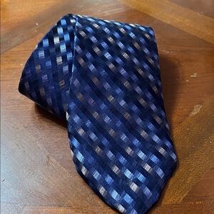 Palatina Blue Print Tie 100% silk